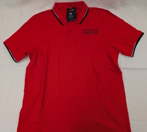 Red Bull Oracle Racing Essential Core Mono Polo Unisex Red Collared Shirt Sz M - Picture 1 of 5