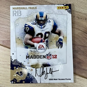 MARSHALL FAULK SIGNED AUTO PANINI MADDEN 2012 OVERSIZED CARD AUTOGRAPHED 5x6 - Picture 1 of 3