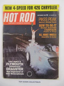 Hot Rod Magazine  September 1963  Tony Nancy's Plymouth Superstock Dragster - Bild 1 von 2