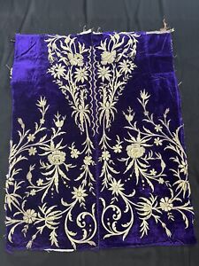 antique Ottoman Gold Embroidery Silk Velvet Cloth