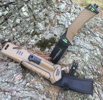 StatGear Surviv-All Hunting Knife - Sheath, Firestarter, Cord Cutter & Sharpener