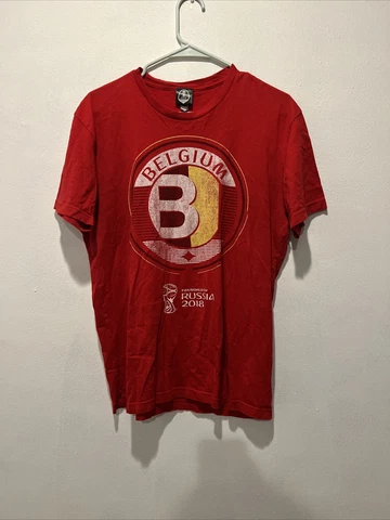 Fifa World Cup Russia 2018 Red Belgium T-Shirt Pre-owned Soccer Size Medium Cover
