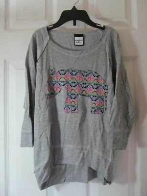 Новый с Ярлыками девочки цветы на ZOE HEATHER серый со слоном графический 3/4 рукав рубашка - Изображение 1 из 4