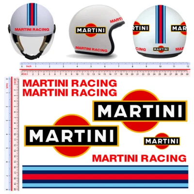 Adesivi casco martini racing sticker helmet tuning decal motorcycle 7 pz.