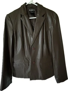 brown womens leather jacket, Size 4 - Picture 1 of 4