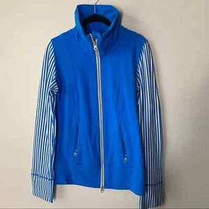 Lululemon Daily Yoga Jacke mit Reißverschluss blau gestreift Gr. 6 - Bild 1 von 4