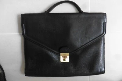 Sacoche homme cartable porte-document ou ordinateur La Bagagerie en cuir noir - Photo 1/4