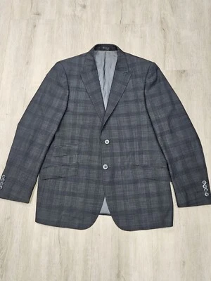 Abrigo deportivo italiano con ventana gris/negro Tiglio Luxe 42R para hombre dos botones  Foto 1 de 4