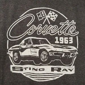 CORVETTE SHIRT Mens GRAY 2XL XXL STING RAY CLASSIC CAR CHEVY GM LOGO Retro NWT - Picture 1 of 10