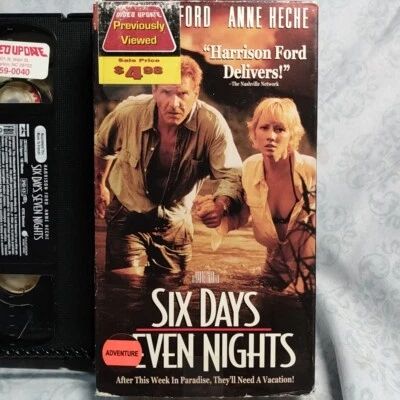 Six Days, Seven Nights (VHS, 1998) Harrison Ford Anne Heche David Schwimmer Foto 1 de 3