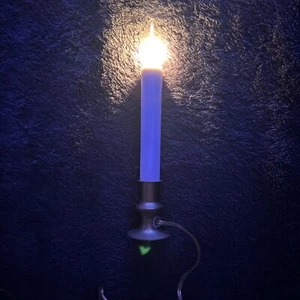 Ting Shen Vintage Electric Candle Sticks Sensor Dusk to Dawn Brass Base Working - Picture 1 of 7