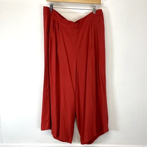 Jacques Vert Red Crop Palazzo Pants Culottes Trousers Size UK 20 NWT - Picture 1 of 8