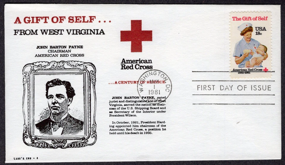 1981 American Red Cross 100th & Nursing (1910) - Land's End FDC NZ850 - Image 1 of 1