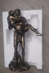 The Lovers Man Carrying Woman Bronze Figurine Miniature Statue 11.25"H - Picture 1 of 2