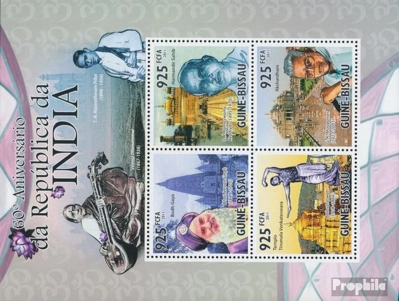 Estampillas Guinea-Bissau 2011 Mi 5239-5242 Hoja (completa. edición) como nuevo MNH 2011  Foto 1 de 1