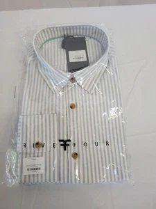 FiveFour Blue/white Striped Shirt, XL, NEW - Picture 1 of 2