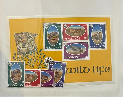 Souvenir Sheet Malawi Scott #319-322 nh Cover