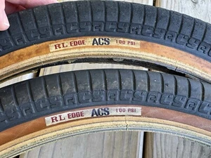 ACS RL EDGE HIGH PRESSURE TIRES 20 X 1.75 OLD SCHOOL BMX GT HUTCH REDLINE JMC - Picture 1 of 10