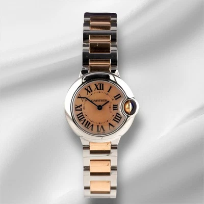 Cartier Ballon Bleu 28mm Steel Rose Gold Pink Mother of Pearl Ladies Watch 3009 - Image 1 of 4