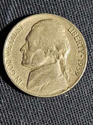 1939 Jefferson Nickel Error No Mint Mark (VF) - Image 1 of 2