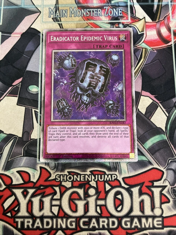 Eradicator Epidemic Virus Platinum Secret Rare RA03-EN183 Yugioh - Image 1 of 1