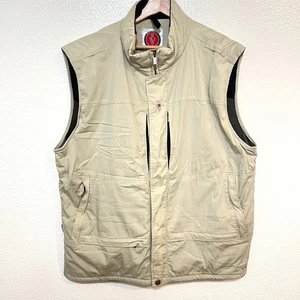 Scottevest Vest Mens XL Khaki Travel Zip Up Lightweight Utility Pockets TEC - Picture 1 of 12