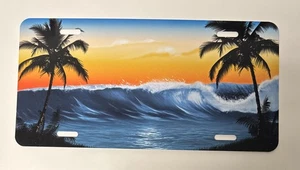 Palm Trees On Beach Tropical Paradise Vehicle Metal Novelty License Plate - Picture 1 of 1
