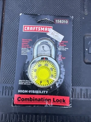 Rare Sears Craftsman Nos High Viz Visibility Combination Lock 58310 Yellow Sexy - Image 1 of 4
