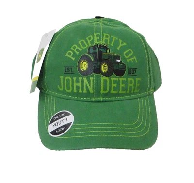 NWT John Deere Est 1937 Property Of Youth Baseball Hat 5-10 Years Green - Image 1 of 3