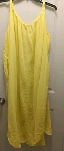 Old Navy 3X It Butter geraffter Ausschnitt Gaze Baumwolle Maxikleid gelb Cover Up - Bild 1 von 6