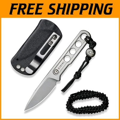 Cuchillo de hoja fija EDC, 1,96" acero lavado a la piedra, funda Kydex Foto 1 de 4