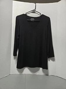 Chico's The Ultimate Tee Size 1 Black - Picture 1 of 5