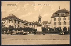 Saarbrücken, Ansichtskarte, Schloss, Bismarck-Denkmal  - Picture 1 of 2