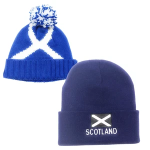 Sombrero Escocia Gorra Con DISEÑO BANDERA SALTIRE ESQUÍ REAL SOMBRERO TEJIDO HOMBRE y MUJERES - Imagen 1 de 9