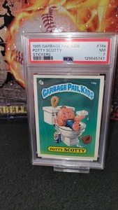 1985 GARBAGE PAIL KIDS 14a POTTY SCOTTY STICKERS OS1 PSA 7 - Picture 1 of 2