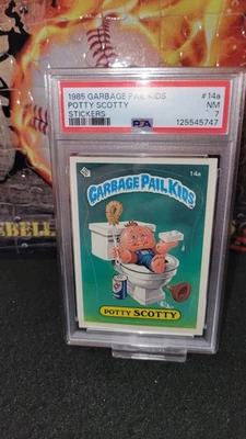 1985 GARBAGE PAIL KIDS 14a POTTY SCOTTY STICKERS OS1 PSA 7 - Image 1 of 2