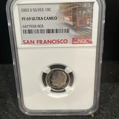2003 A Gem Proof SILVER Roosevelt Dime Graded At PR69 Ultra Cameo K-10a - Image 1 of 2
