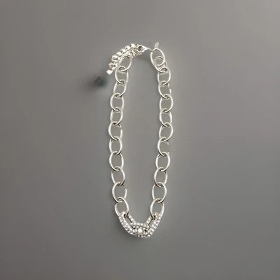 Collar Kenneth J Lane Cristal Estrás Cadena Tono Plata Foto 1 de 4