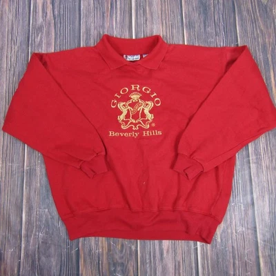 Винтажный мужской свитер Giorgio Beverly Hills большой вышитый герб пуловер 90-е - Изображение 1 из 4