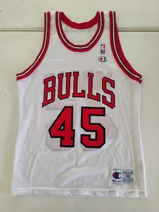 Vintage Michael Jordan #45 Champion Chicago Bulls Trikot Weiß Herren 40 (M) NBA - Bild 1 von 8