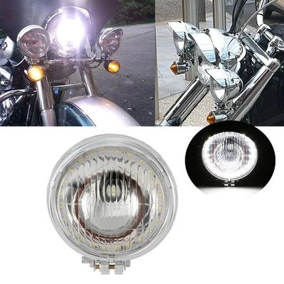 Motorcycle  Visor Bullet LED Headlight For Harley Sportster Chopper Bobber - Image 1 of 4