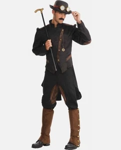 Steampunk Gentleman Victorian Brown Fancy Dress Up Halloween Adult Costume - Picture 1 of 17