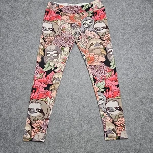 SOCIETY 6 bunte große Faultier Grafik Leggings Yoga Fitnessstudio Training - Bild 1 von 9
