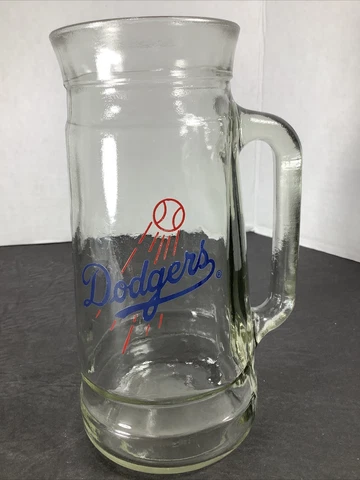 ⚾️Vintage MLB Los Angeles Dodgers Decorative Glass Beer Mug   ~16oz Cover