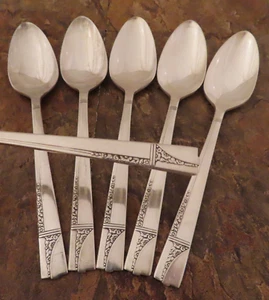 Oneida Caprice Set 6 Teelöffel Löffel Adel Vintage Versilbert Besteck Lot Q - Bild 1 von 6