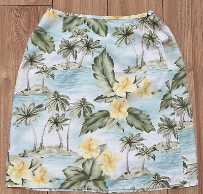Falda envolvente Tommy Bahama para mujer talla 4 100 % seda hawaiana tropical vacaciones vintage Foto 1 de 4