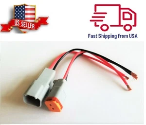 14 AWG Montado Deutsch 2 Pin Conector Impermeable 6" Cable  - Imagen 1 de 1