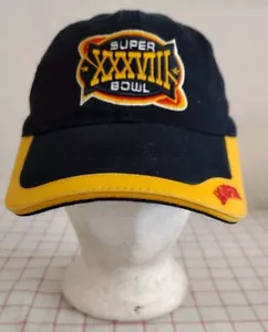 Vtg Superbowl XXXVIII 38 NFL Houston Cap Hat Blue Gold Adjustable Embroidery - Picture 1 of 6
