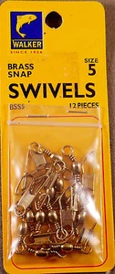 Trout Fishing 1 Pack Of 12 Walker #5 Brass Snap Swivels +A - Picture 1 of 2