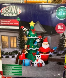 Kaleidoscope Animated Airblown Inflatable Santa Christmas tree With Friends - Picture 1 of 2